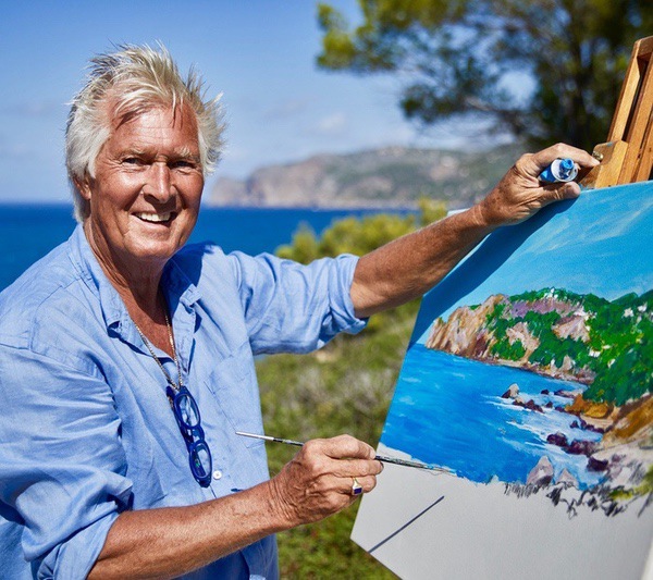 Alan painting an oil sketch on the coast near Cala Deia