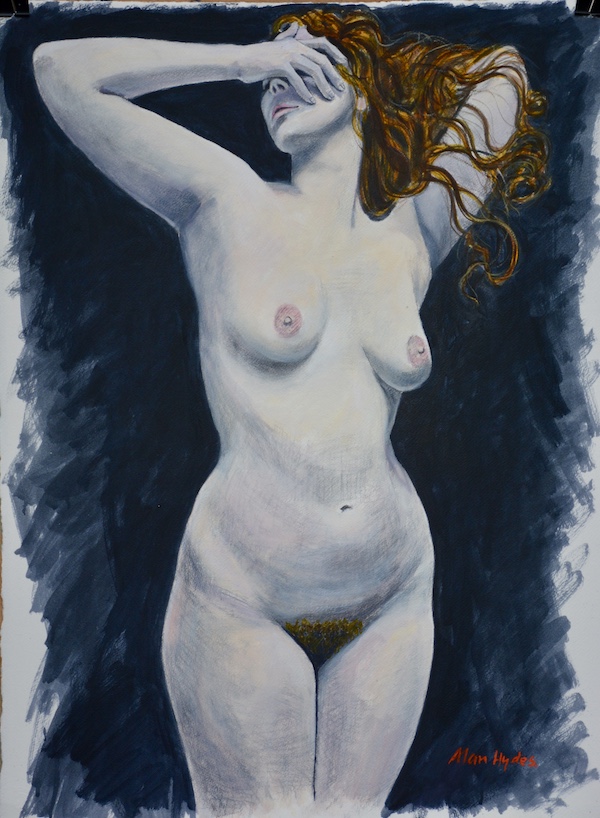 nude redhead painted by Alan Hydes
